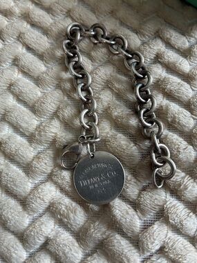 Tiffany & Co. Silver Round Tag Link Bracelet